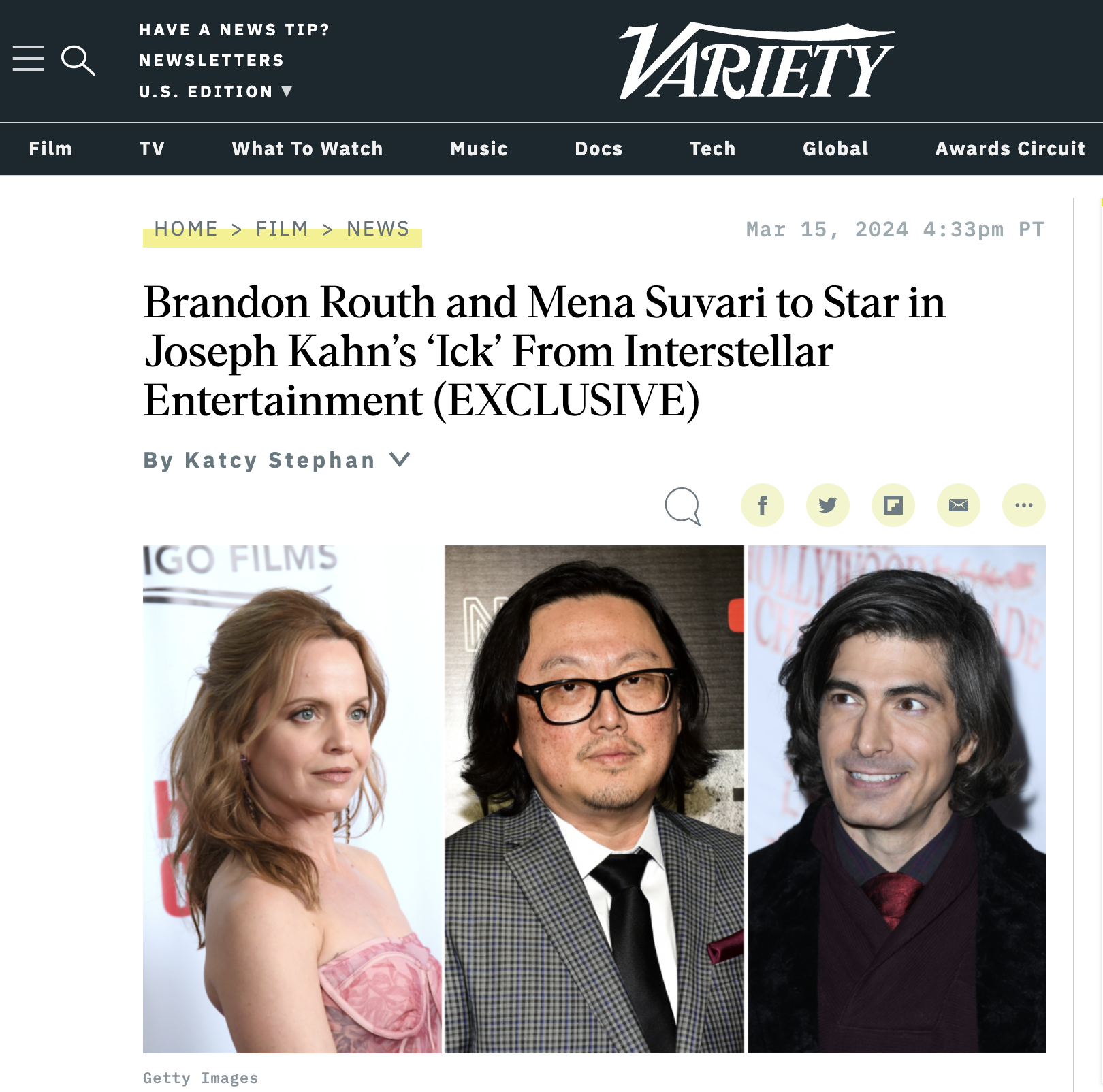 VARIETY: Brandon Routh and Mena Suvari join ICK